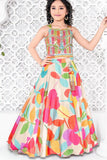 Multicolor Mirror-Embroidered Lehenga Choli Set for Girls