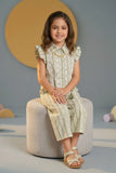 Sage Green Striped Lace Detail Co-Ord Set