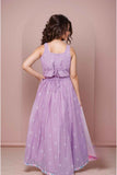Lavender Sequins Embroidered And Stone Work Lehenga Choli Set For Girls