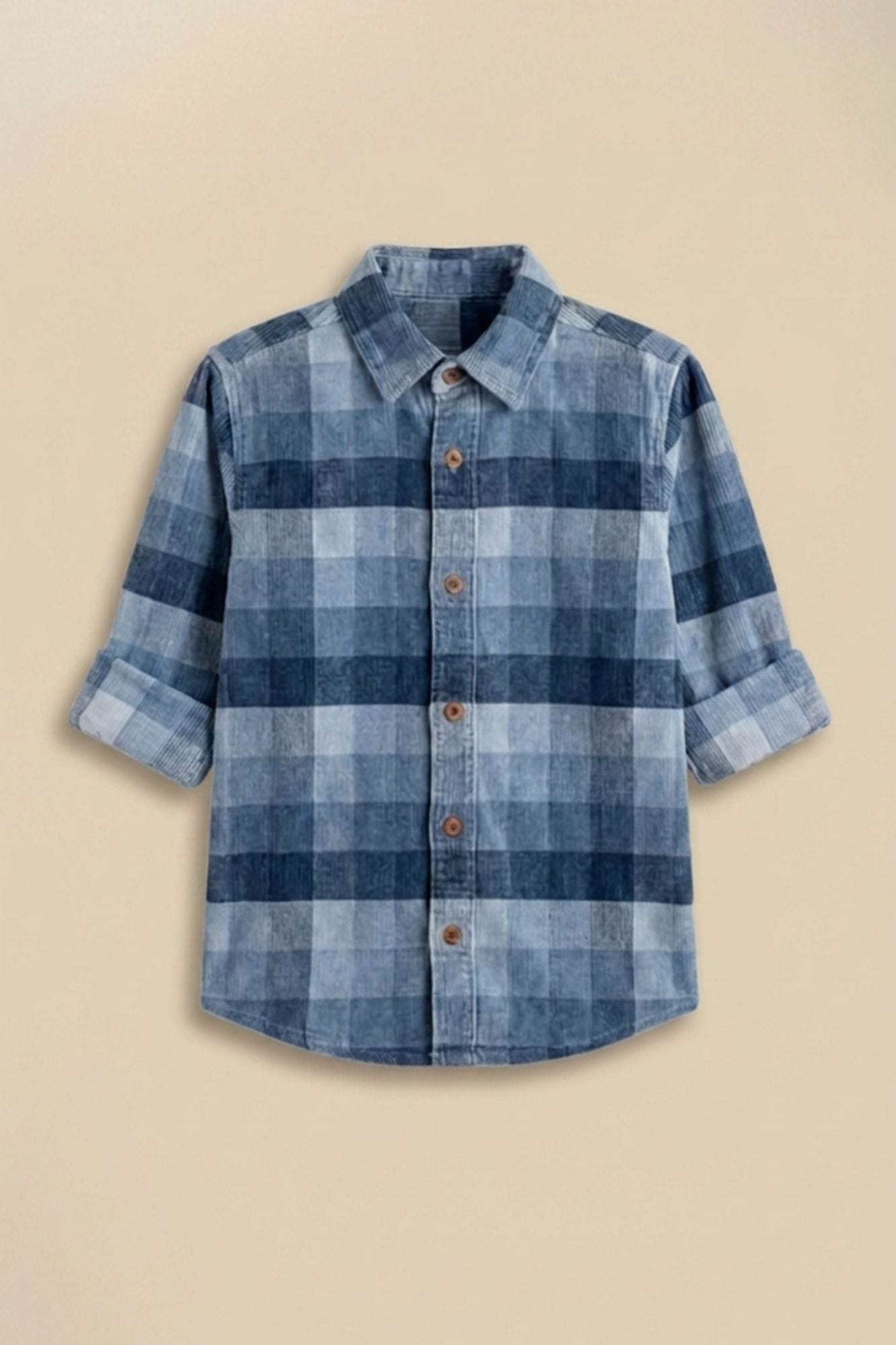 Boys Blue Checked Full Sleeve Casual Shirt