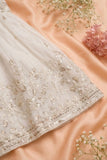White Palazzo Set With Gold Sequin Embroidery for Girls