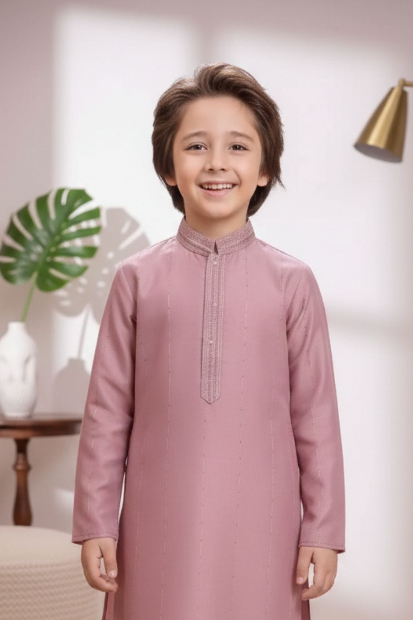 Classic Onion Pink Kurta Pajama Set For Boys
