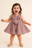 Shimmer Party Dress With Statement Bow For Girls