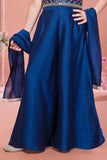 Navy Blue Embroidered  Palazzo Set With Dupatta For Girls