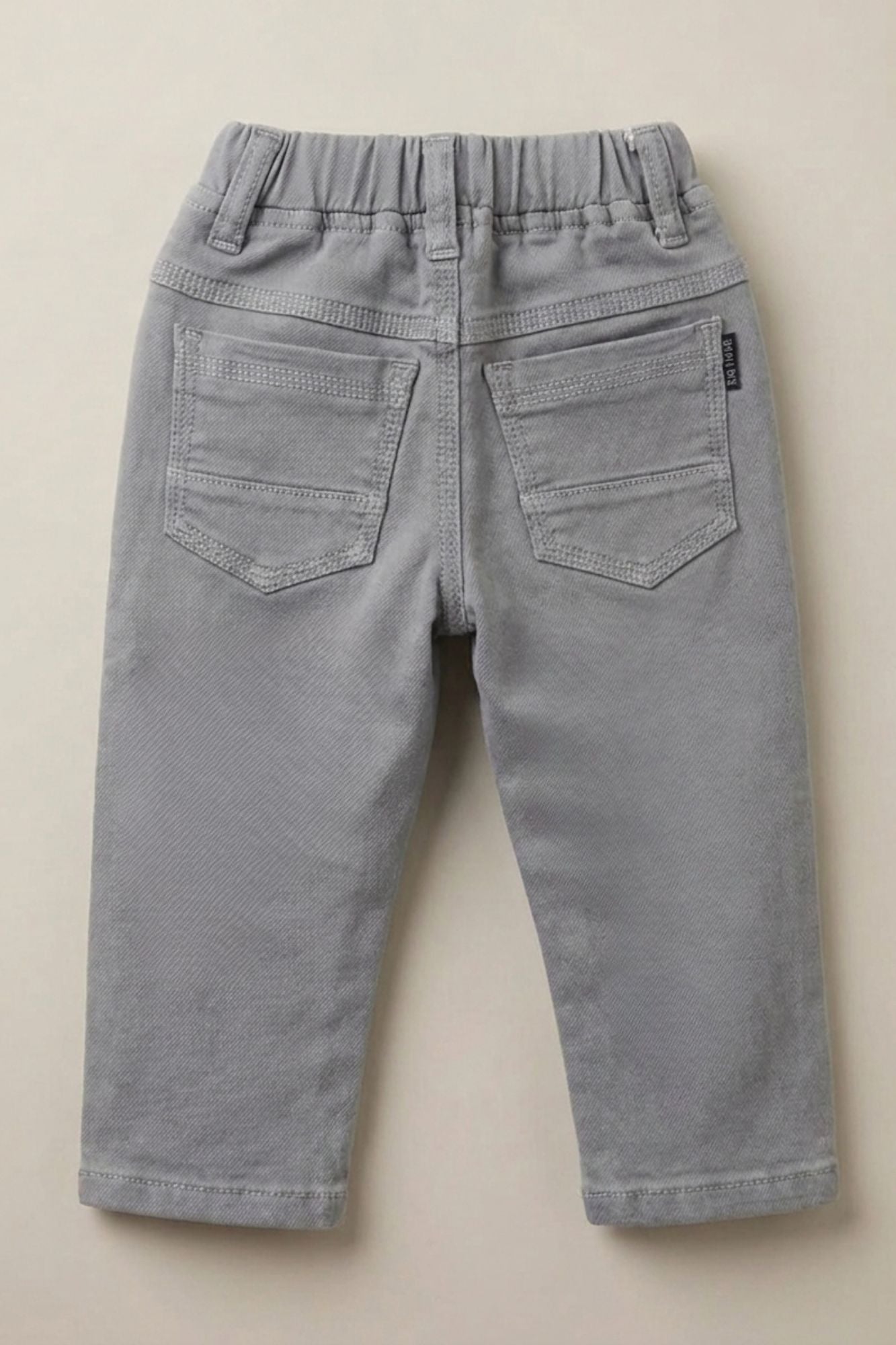Light Grey Solid Casual Pants
