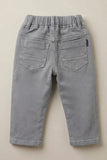 Light Grey Solid Casual Pants