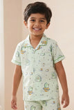 Boys Mint Green Space Print Night Suit Set