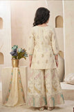 Cream Embroidered Palazzo Set for Girls