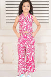 Trend Pink Printed Casual Wear Co Ord Set For Girls