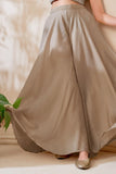 Beige Palazzo Set with Hand-Sequinned Crop Top For Girls