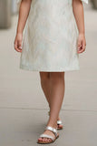 Ivory Off-Shoulder Bow Party Dress For Girls