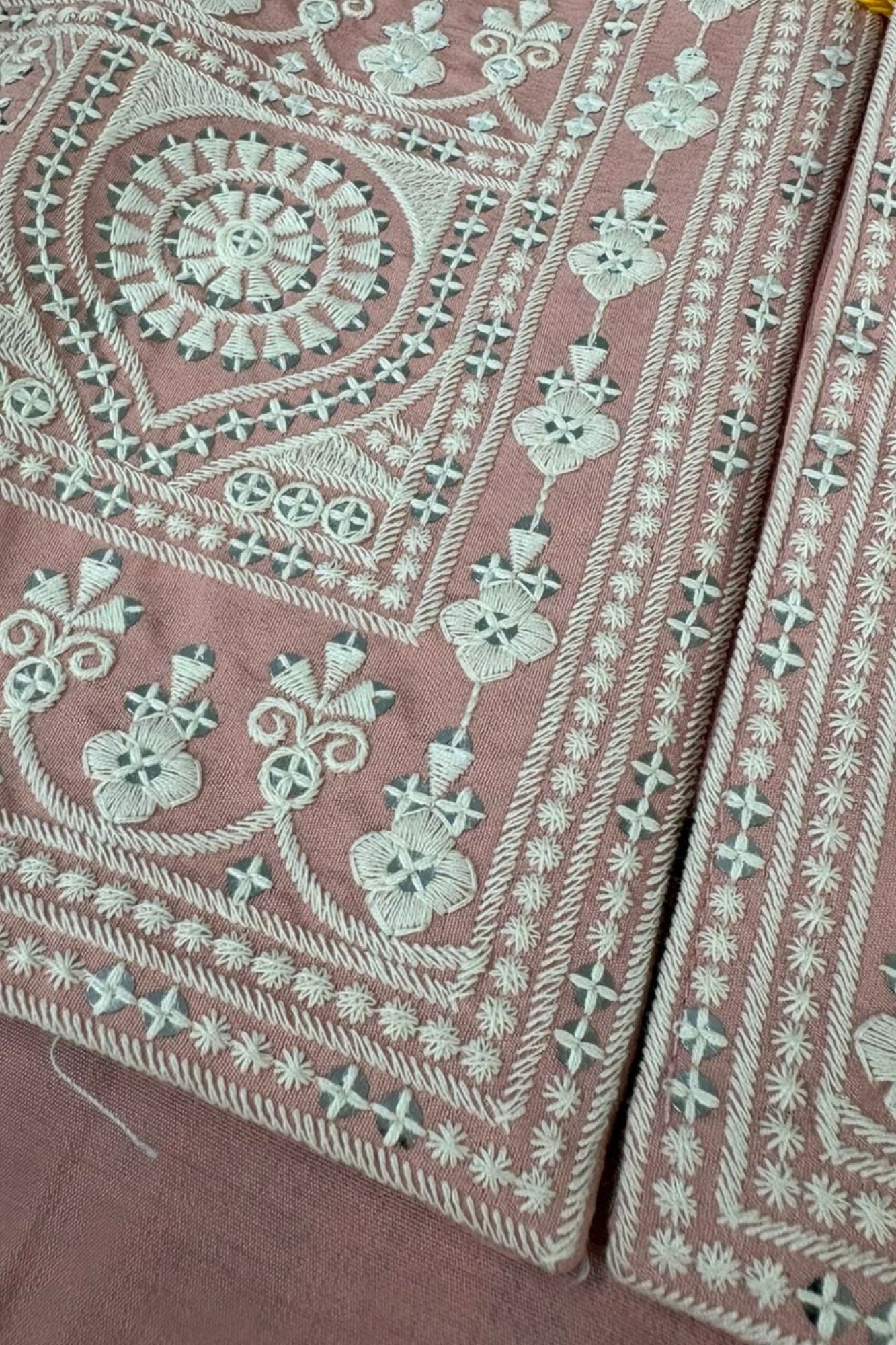 Peach Embroidered Kurta Pajama Set with Ethnic Nehru Jacket for Boys
