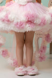 Girls White & Pink Ruffle High-Low Party Dress