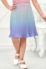 Stylish Peach And Blue Party Wear Dress For Girls