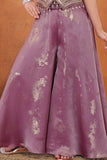Girls Lavender Embroidered Palazzo Set With Dupatta