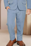 Boys Light Blue Party Wear 5-Piece Suit
