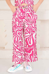 Trend Pink Printed Casual Wear Co Ord Set For Girls