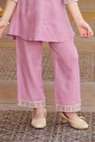 Soft Pink Embroidered Co-ord Set For Girls