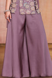 Girls Mauve Multicolour Floral Sequin Embroidered Sleeveless Palazzo Set With Dupatta