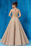 Girls Grey And Champagne Gold Embellished Palazzo Set With Dupatta