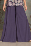 Girls Purple Multicolour Floral Sequin Embroidered Sleeveless Palazzo Set With Dupatta