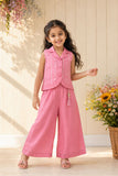 Pink Waistcoat Top & Wide-Leg Co-Ord Set