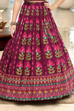 Wine Lehenga Choli With Sequin Work And Embroidered For Girls