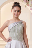 Lavender Sequin Embellished Gown For Girls