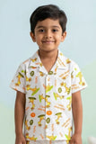 Boys White Giraffe Print Night Suit Set