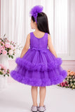Purple Sequined Tulle Party Wear Frock for Girls