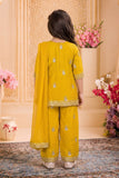 Mustard Yellow Embroidered Palazzo Set with Dupatta