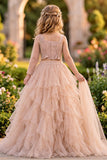 Blush Pink Floral Ruffle Lehenga Choli For Girls