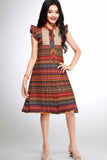 Multicolor Sequins Work And Printed Dress For Girls