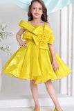 Yellow Floral Embellished Party Wear Frock For Girls