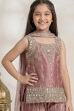 Dusty Pink Designer Embroidered Palazzo Set For Girls