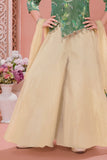 Green Embroidered Top with Ivory Palazzo Set And Dupatta For Girls