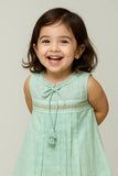 Mint Green Sequin Embroidered Dress for Girls