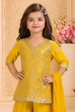 Mustard Yellow Embroidered Palazzo Set with Dupatta