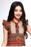 Multicolor Sequins Work And Printed Dress For Girls