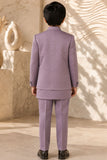 Boys Lilac Textured Sherwani Set