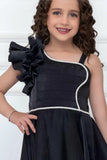 Black One-Shoulder Party Wear Gown For Girls