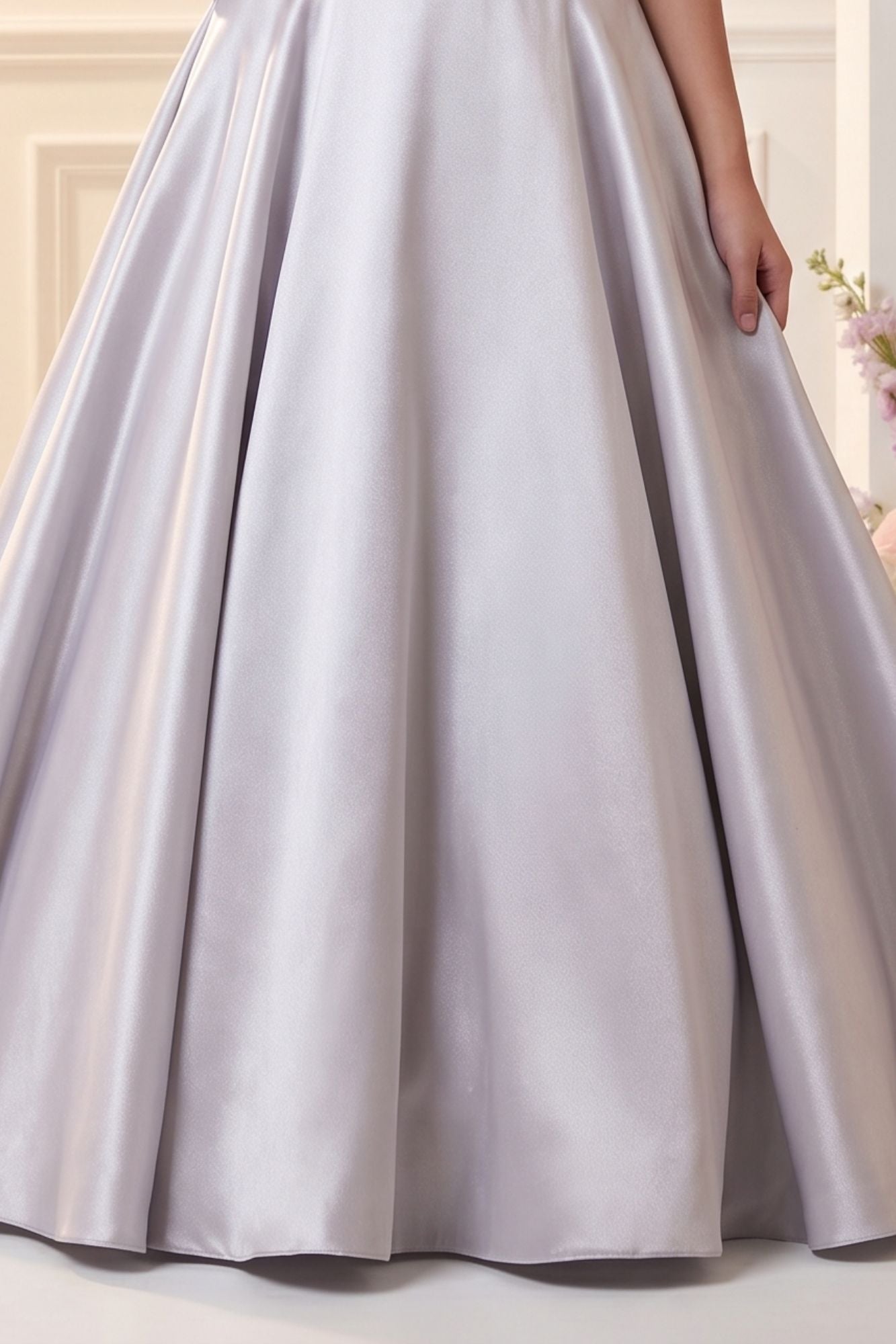 Lavender Sequin Embellished Gown For Girls
