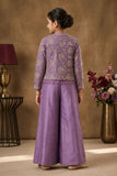 Lilac Palazzo Set with Embroidered Jacket For Girls