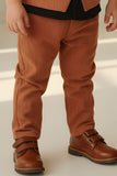 Boys Brown Waistcoat Suit Set with Bow Tie
