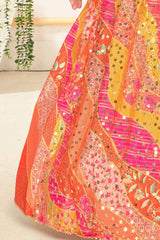 Elegant Multicolor Sequin And Embroidery Lehenga Choli Set For Girls