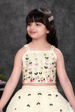 White Embroidered Lehenga Choli Set For Girls
