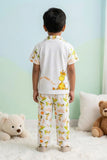 Boys White Giraffe Print Night Suit Set