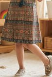 Blue Frock With Tassel Tie-Up For Girls