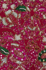 Rani Pink Embroidered Lehenga Choli Set For Girls