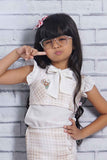 Trendy Beige Top And Skirt Set With Side Slit For Girls - Lagorii Kids